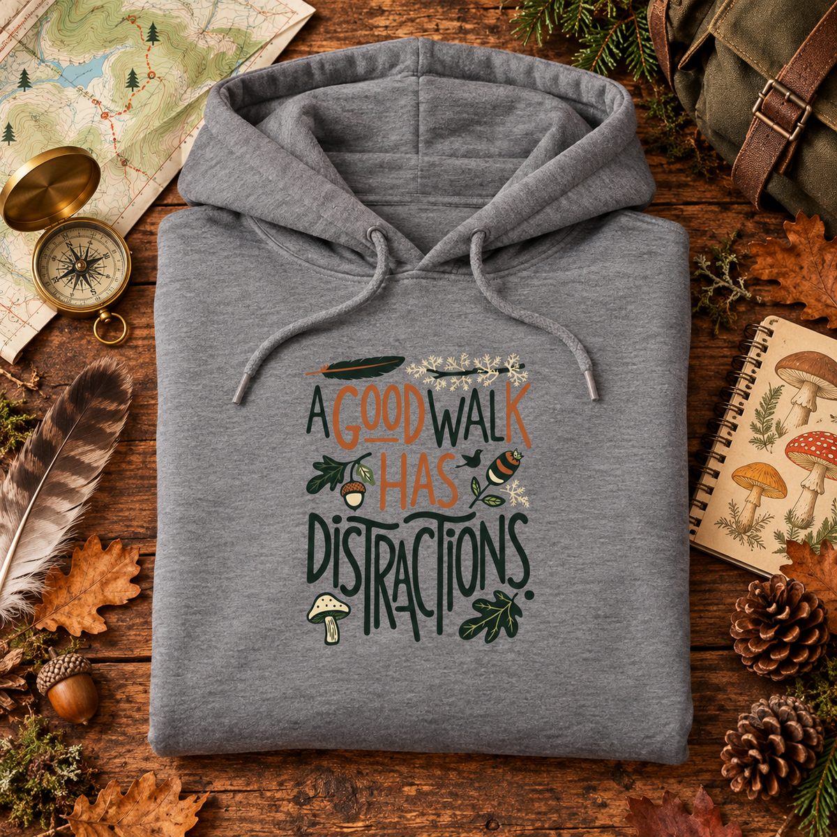 Good Walk, Many Distractions - Walking Hoodie